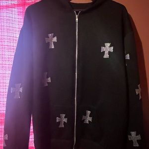Rhinestone cross hoodie